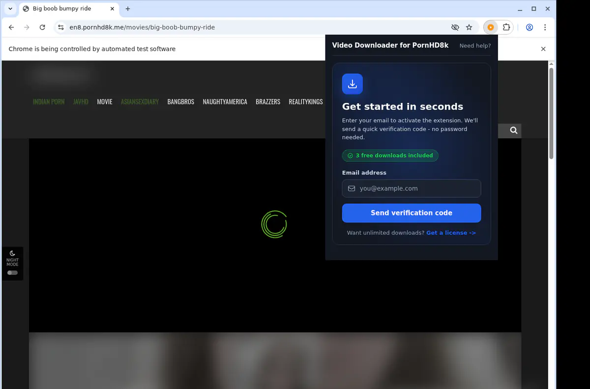 Pornhd 8 K Video Downloader browser extension screenshot 5